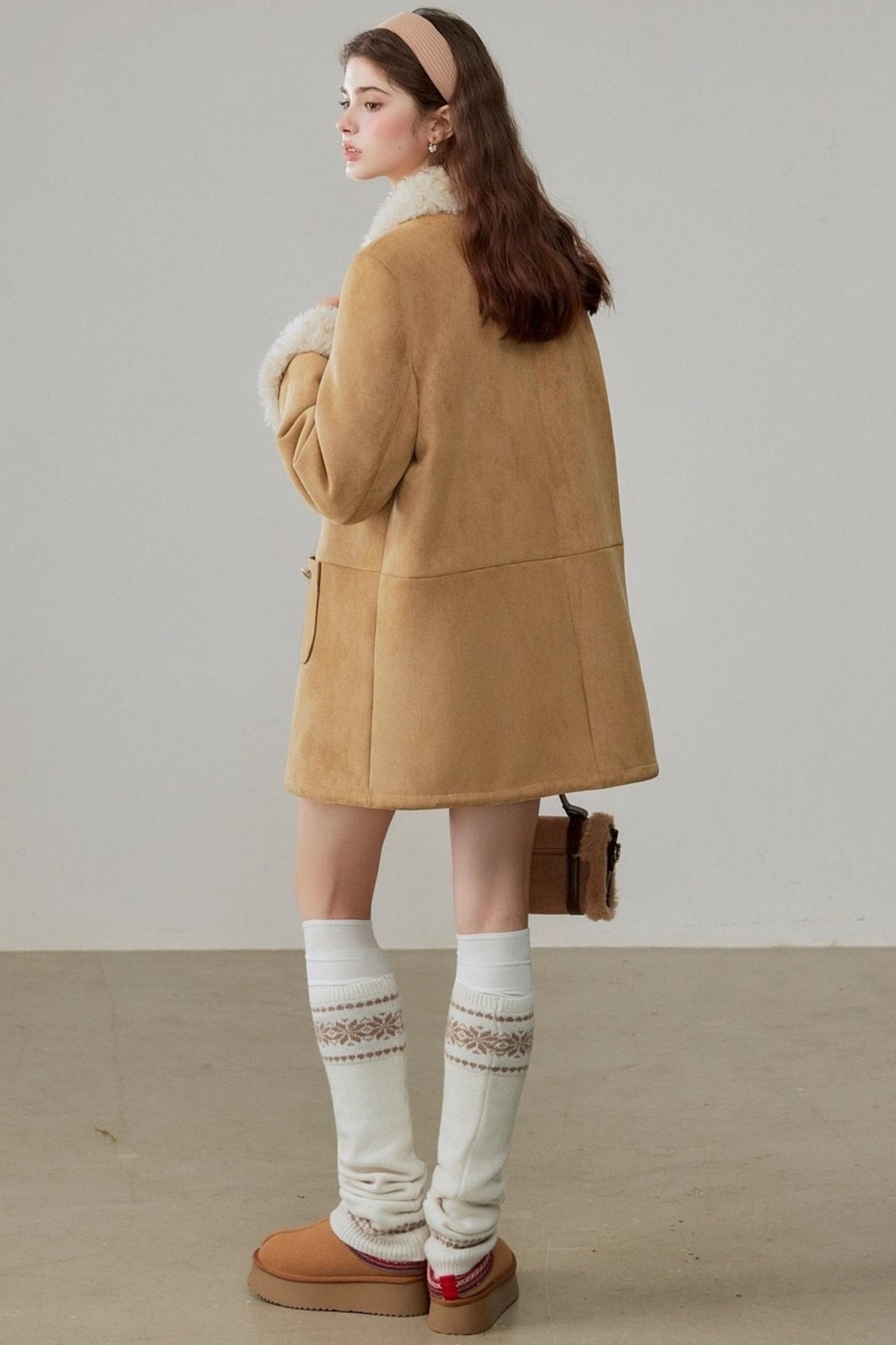 Fur Integrated Suede Winter Jacket