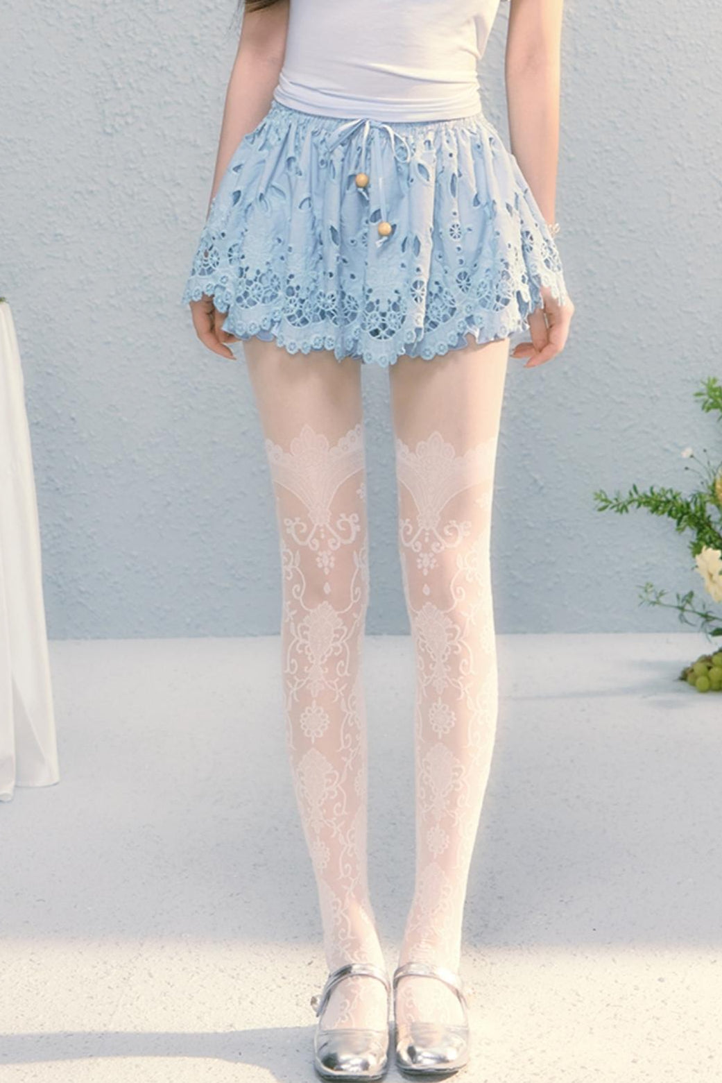 Summer Embroidered Lace Bloomer Skirt