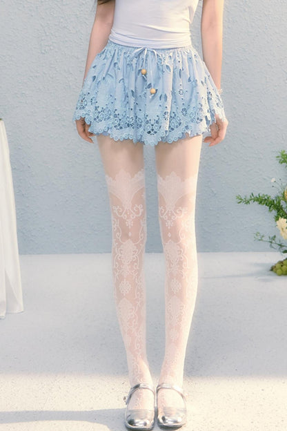 Summer Embroidered Lace Bloomer Skirt