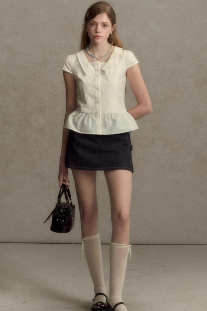 Summer Plaid Sleeve Top