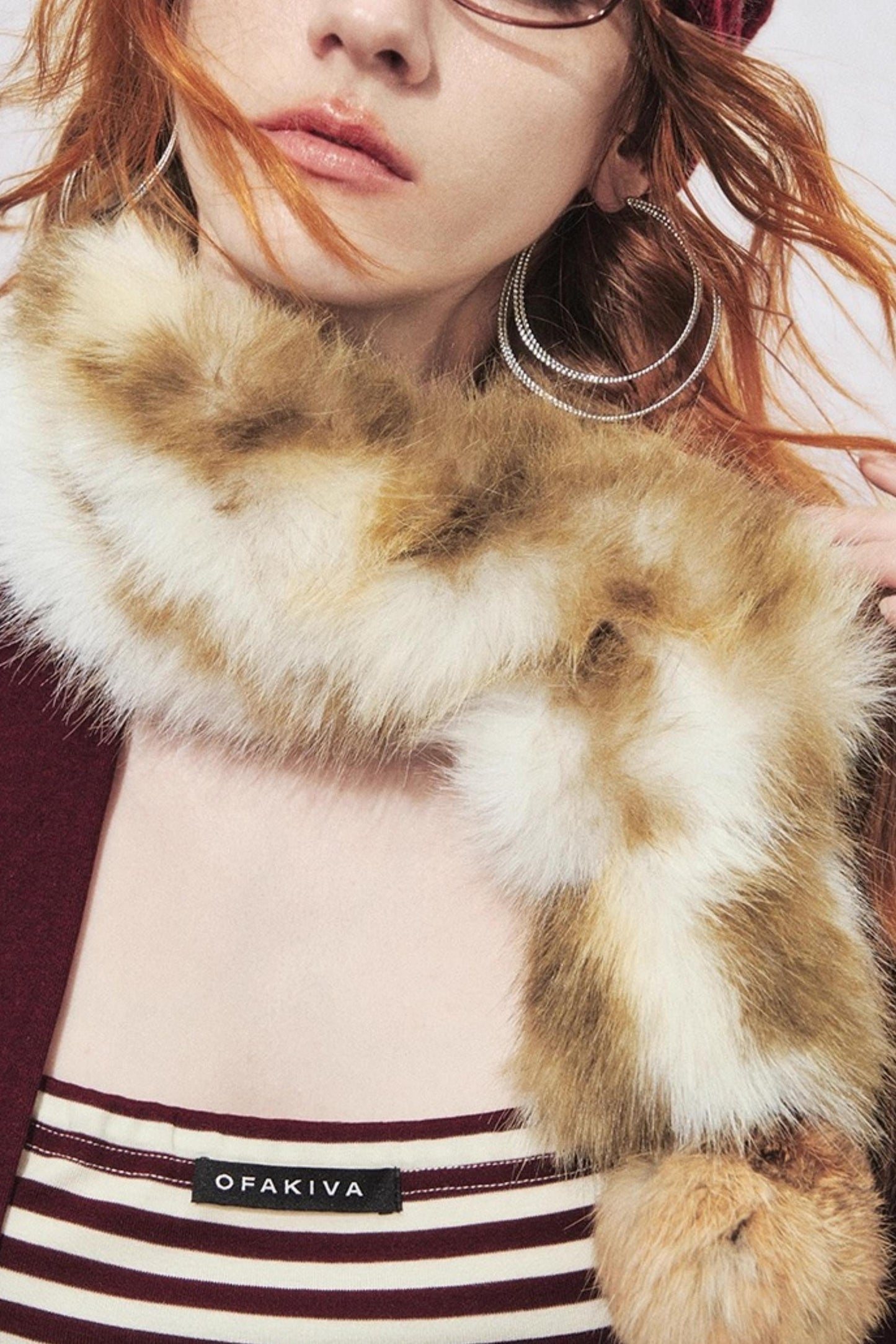 Multi-Colored Fur Ball Scarf