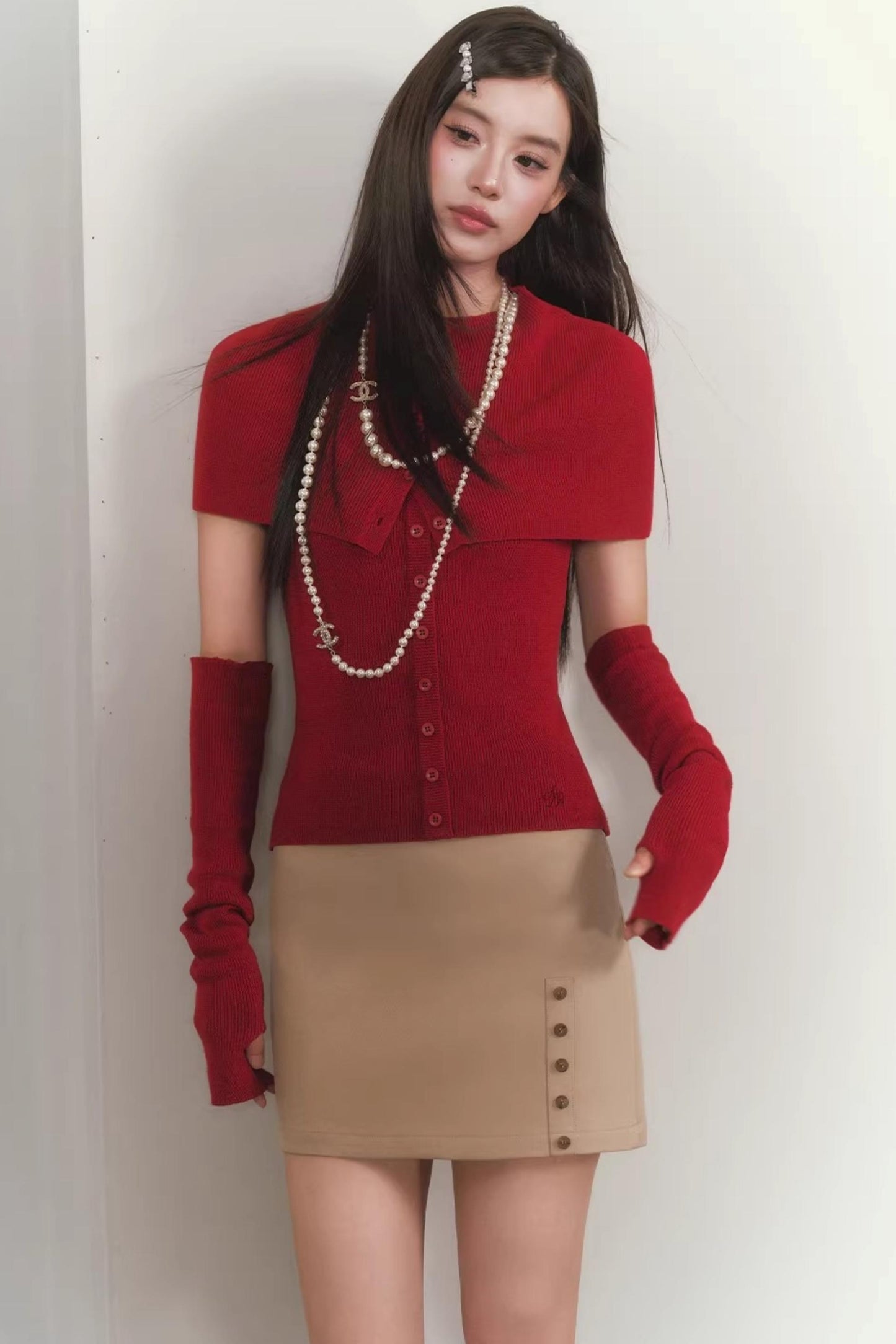 Slim-Fit Knit Cardigan Set-Up