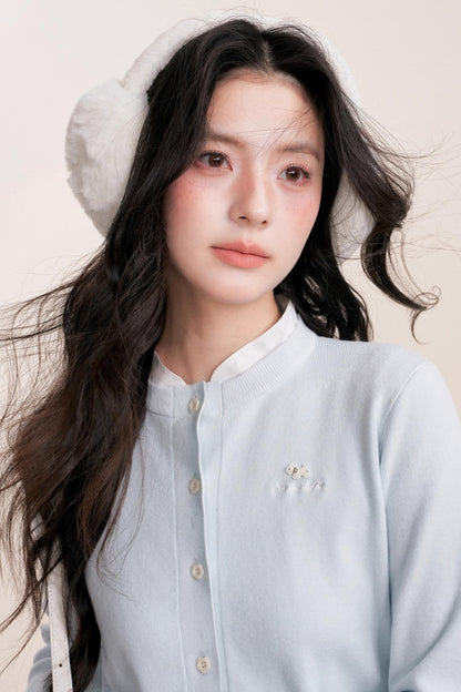 Soft Blue Knit Cardigan