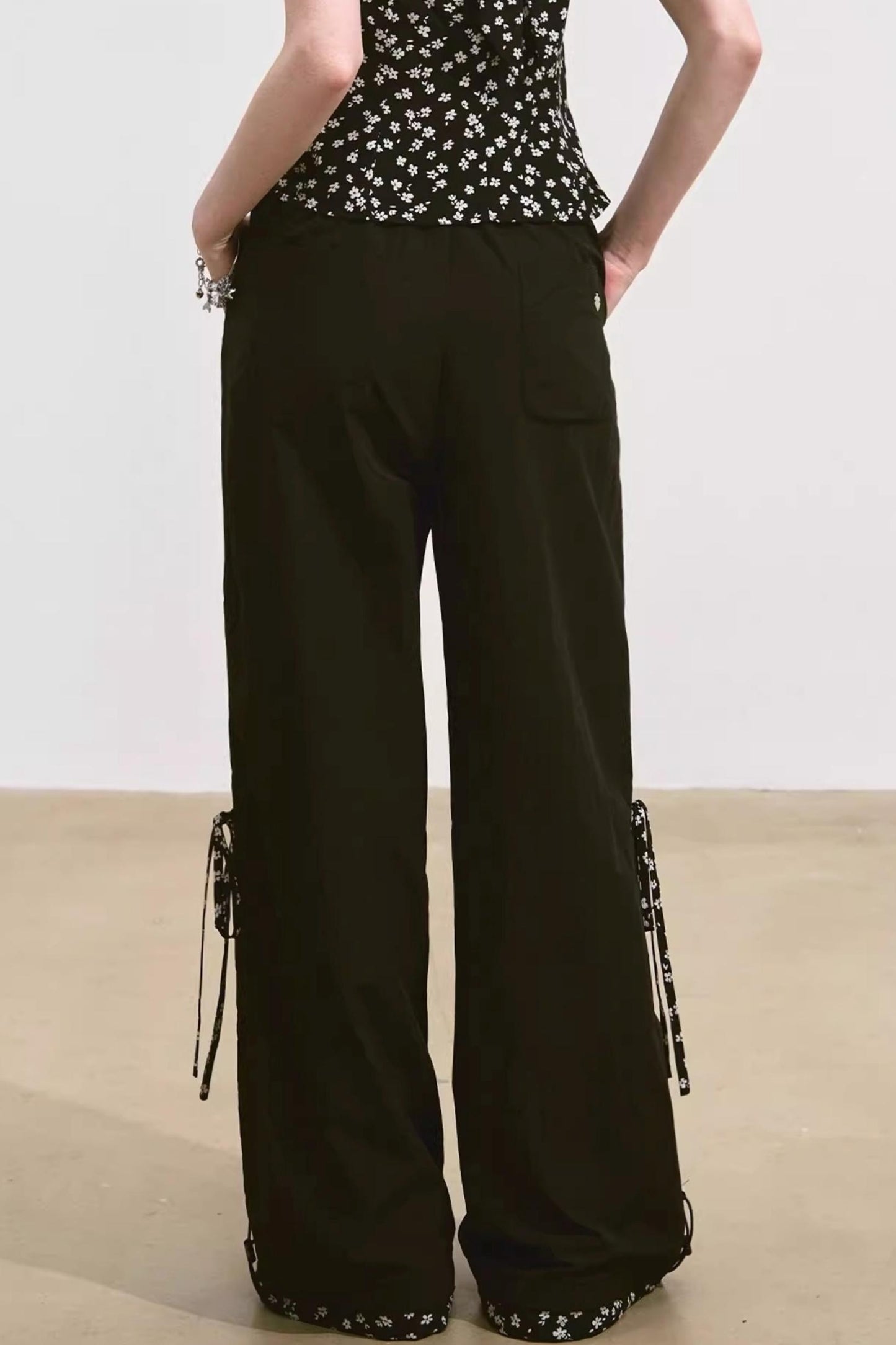 Floral Patchwork Plaid Trousers