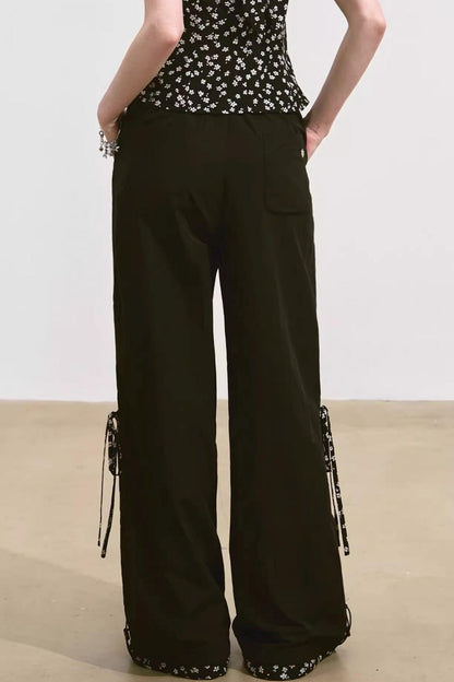 Floral Patchwork Plaid Trousers