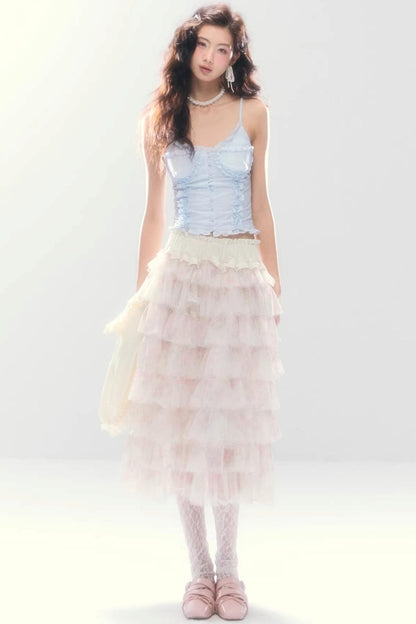 Multi-Layered Mesh Skirt