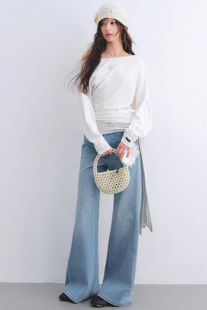 Asymmetrical Striped Tie Top