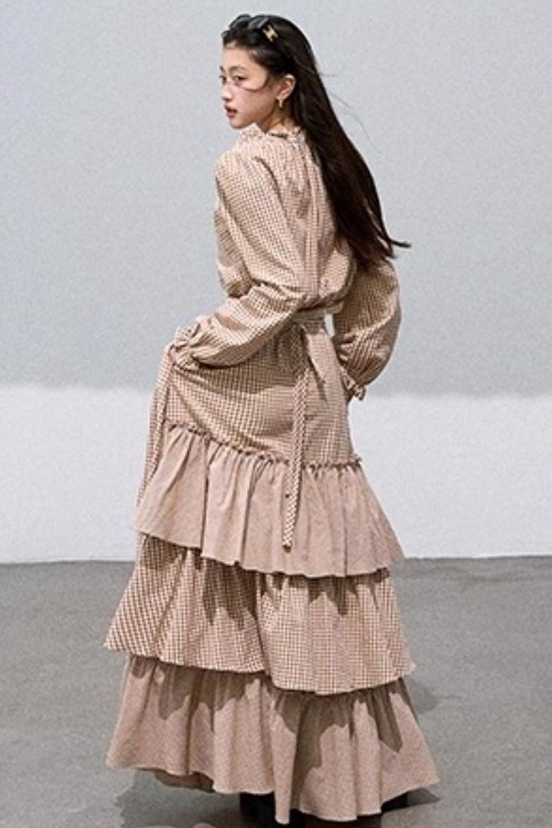 Preppy Cotton Strappy Cake Skirt Set-Up