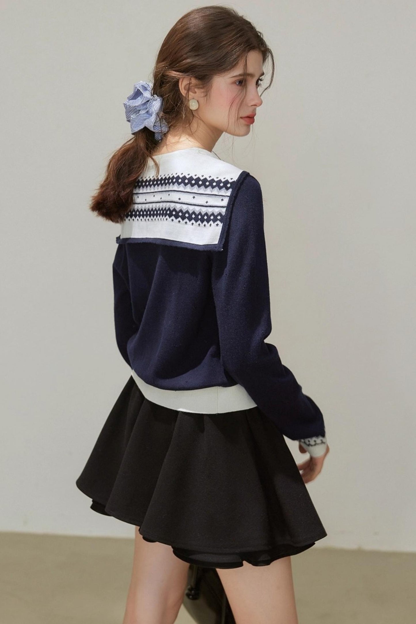 Navy Knitted Cardigan