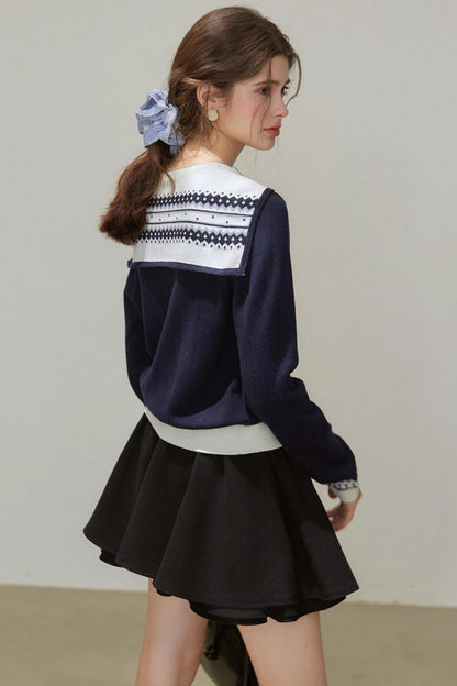 Navy Knitted Cardigan