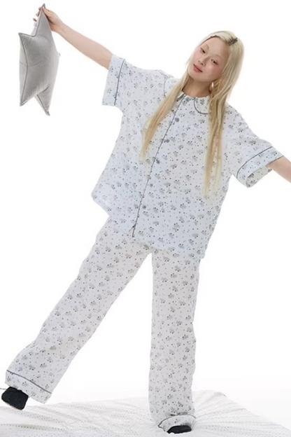 Pony-Printed Matching Pajama Set