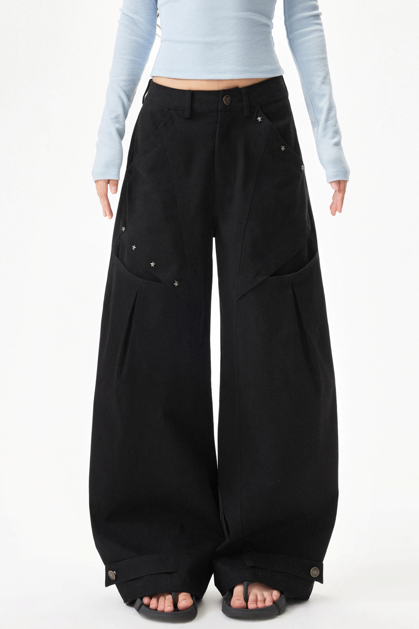 Star Rivet Deconstructed Pants