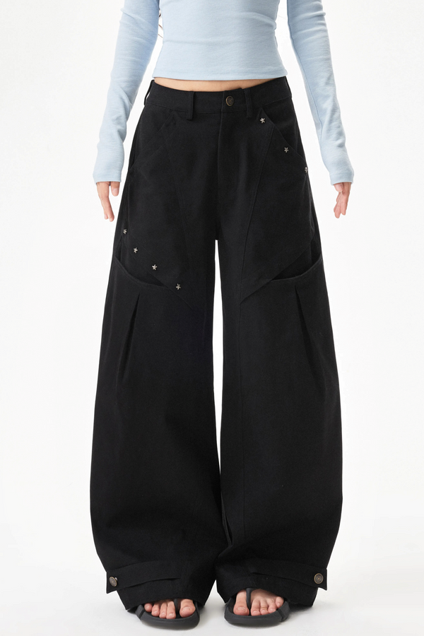 Star Rivet Deconstructed Pants