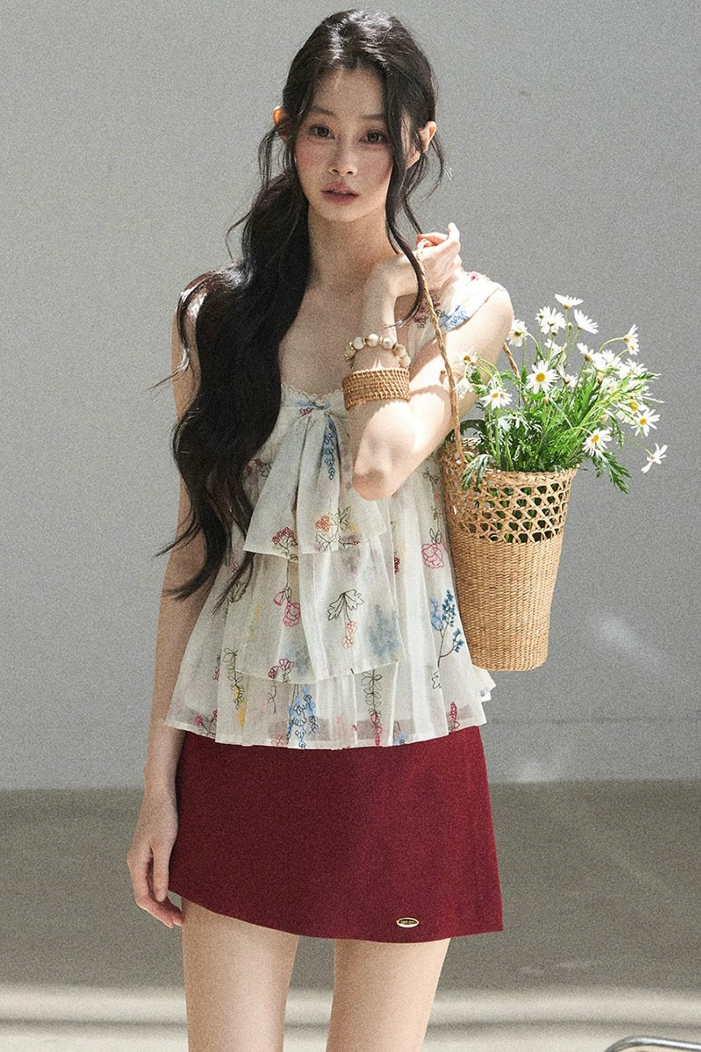 Embroidered Chiffon Summer Top