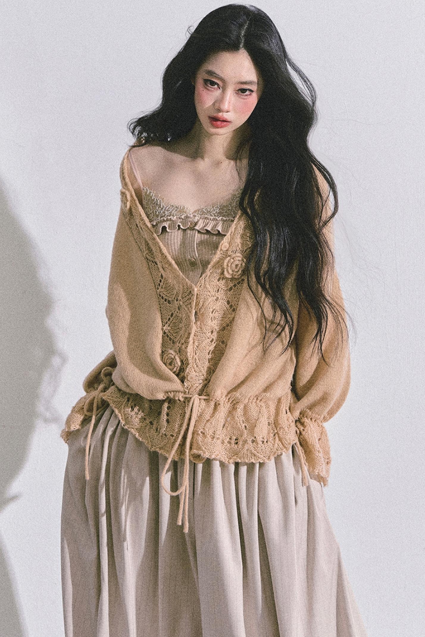 Korean Knit Cardigan & Top Set-Up