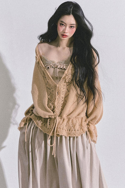 Korean Knit Cardigan & Top Set-Up