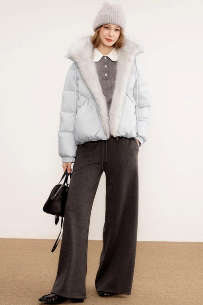 Wool Knit Wide-Leg Pants