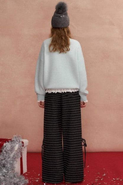 Jacquard Pony Crew Neck Sweater