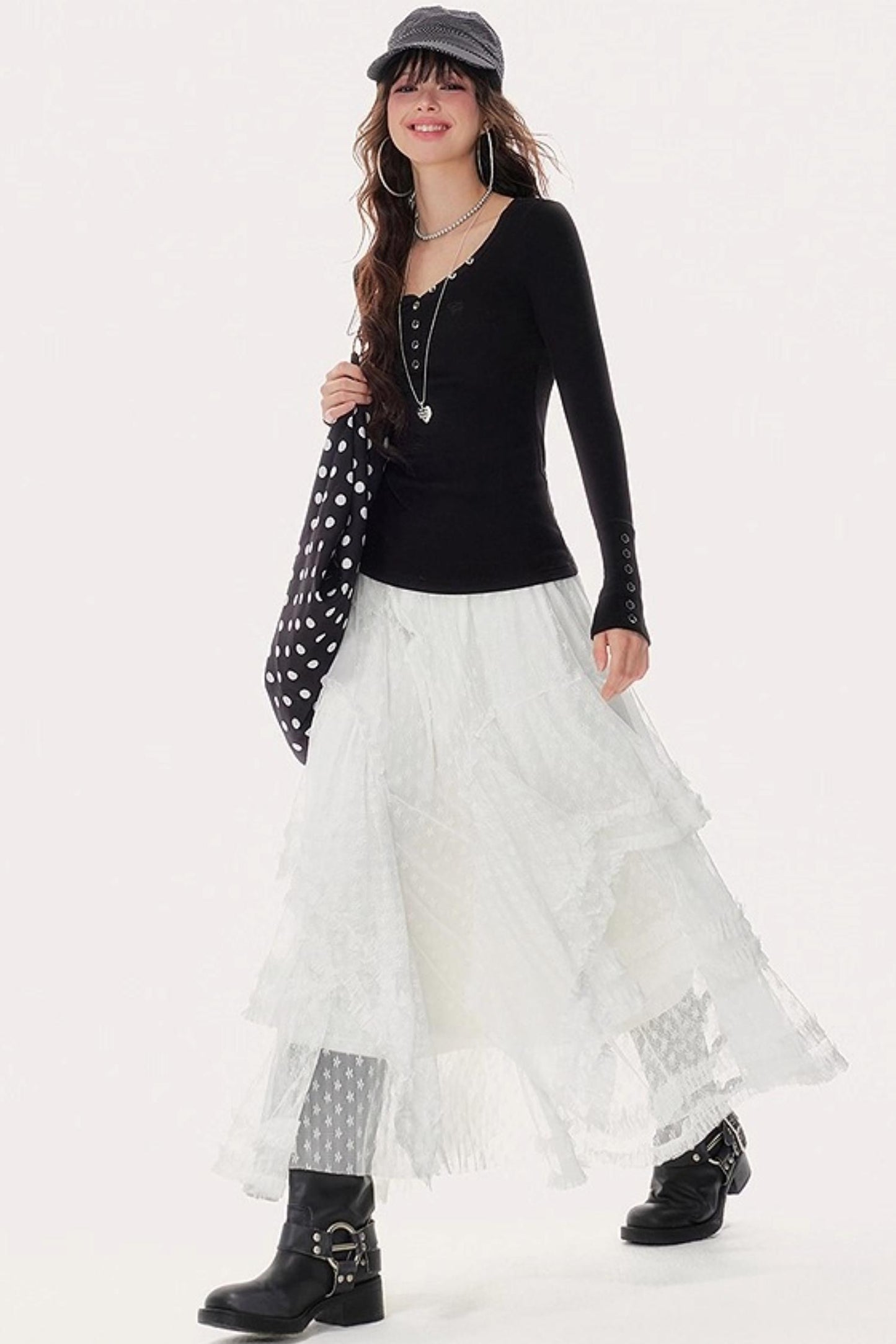 Black-White Knit Sweater