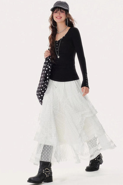 Black-White Knit Sweater