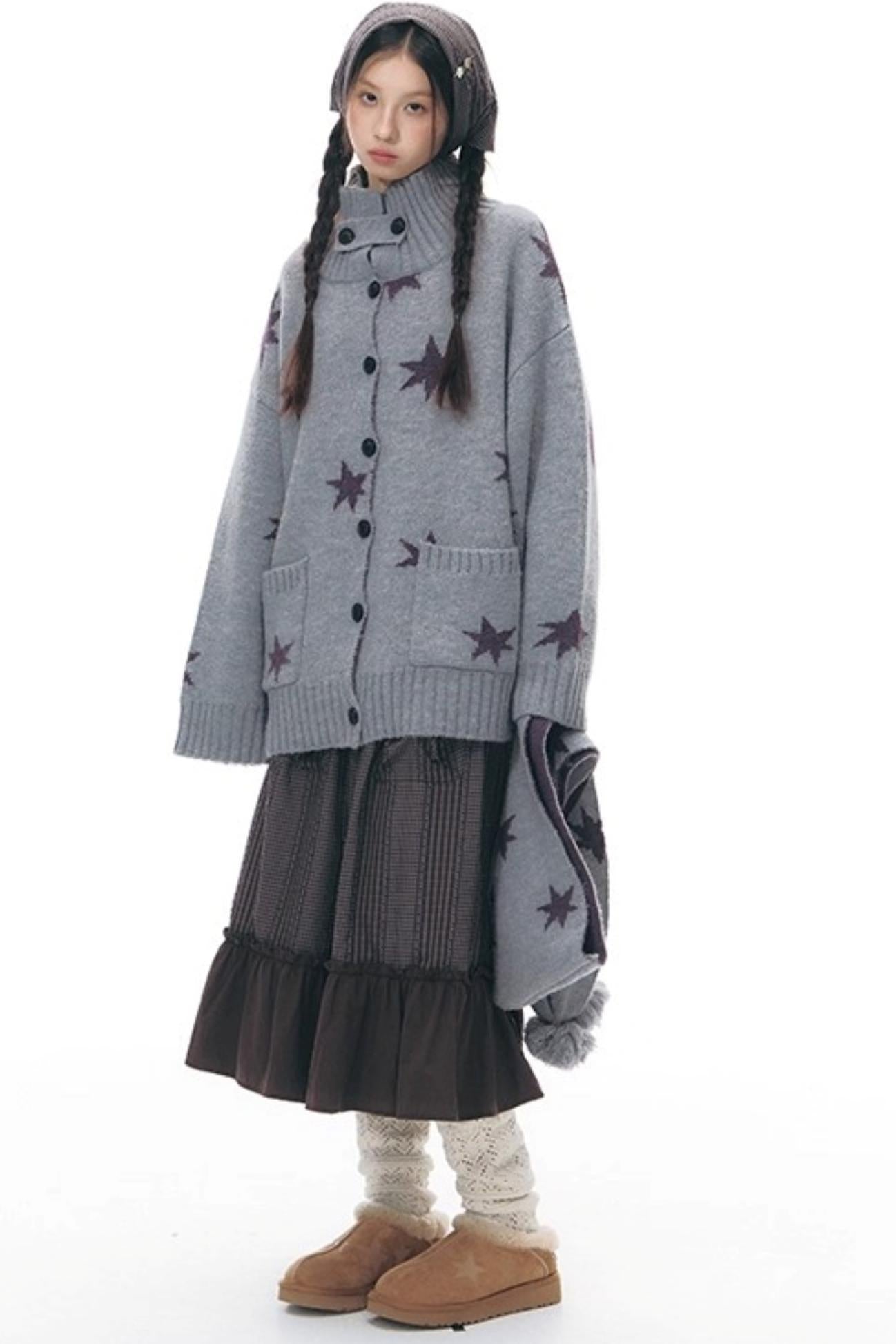 Reversible Star Cardigan Sweater Jacket Set-Up