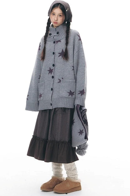 Reversible Star Cardigan Sweater Jacket Set-Up