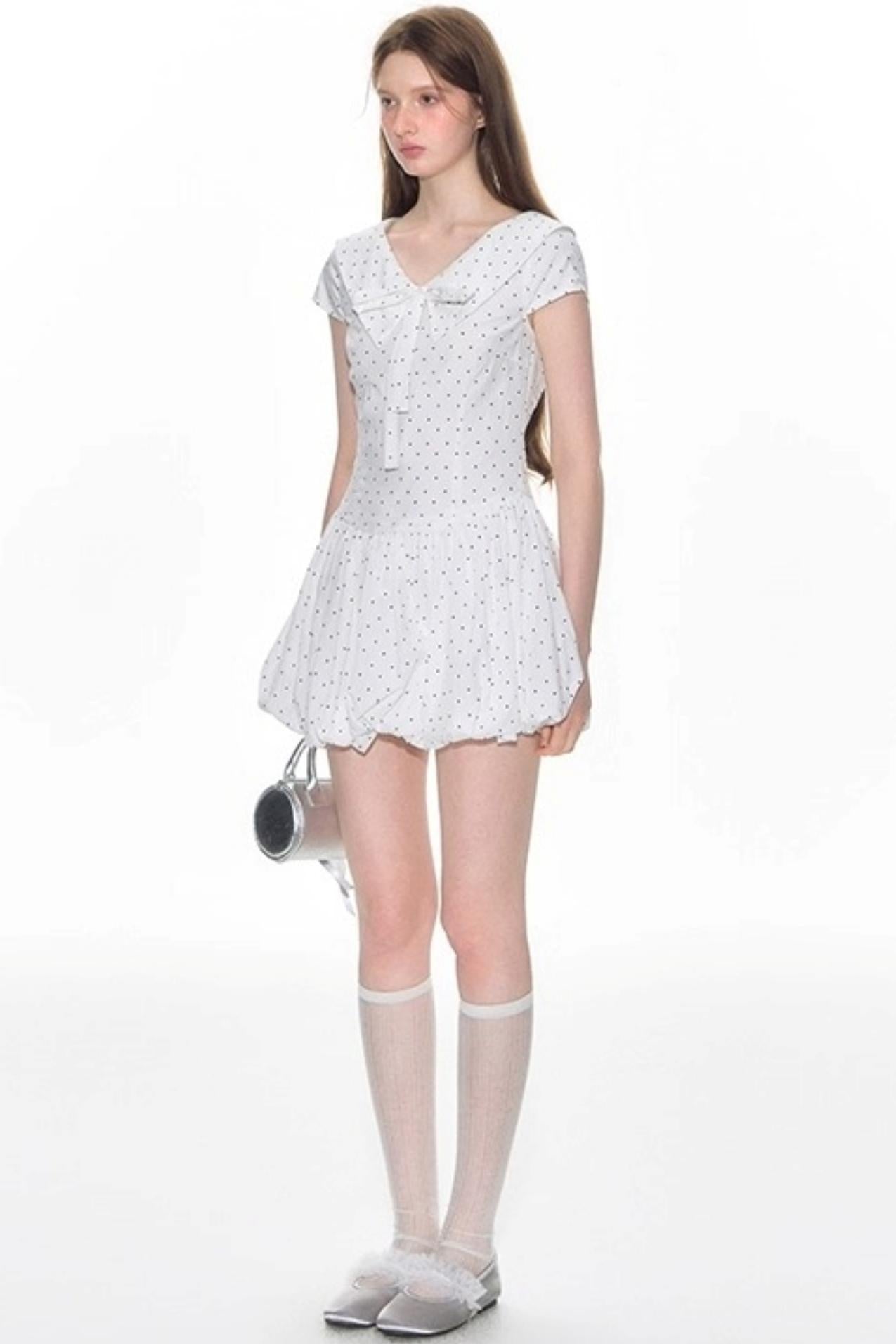 Navy Flower Bud Summer Dress