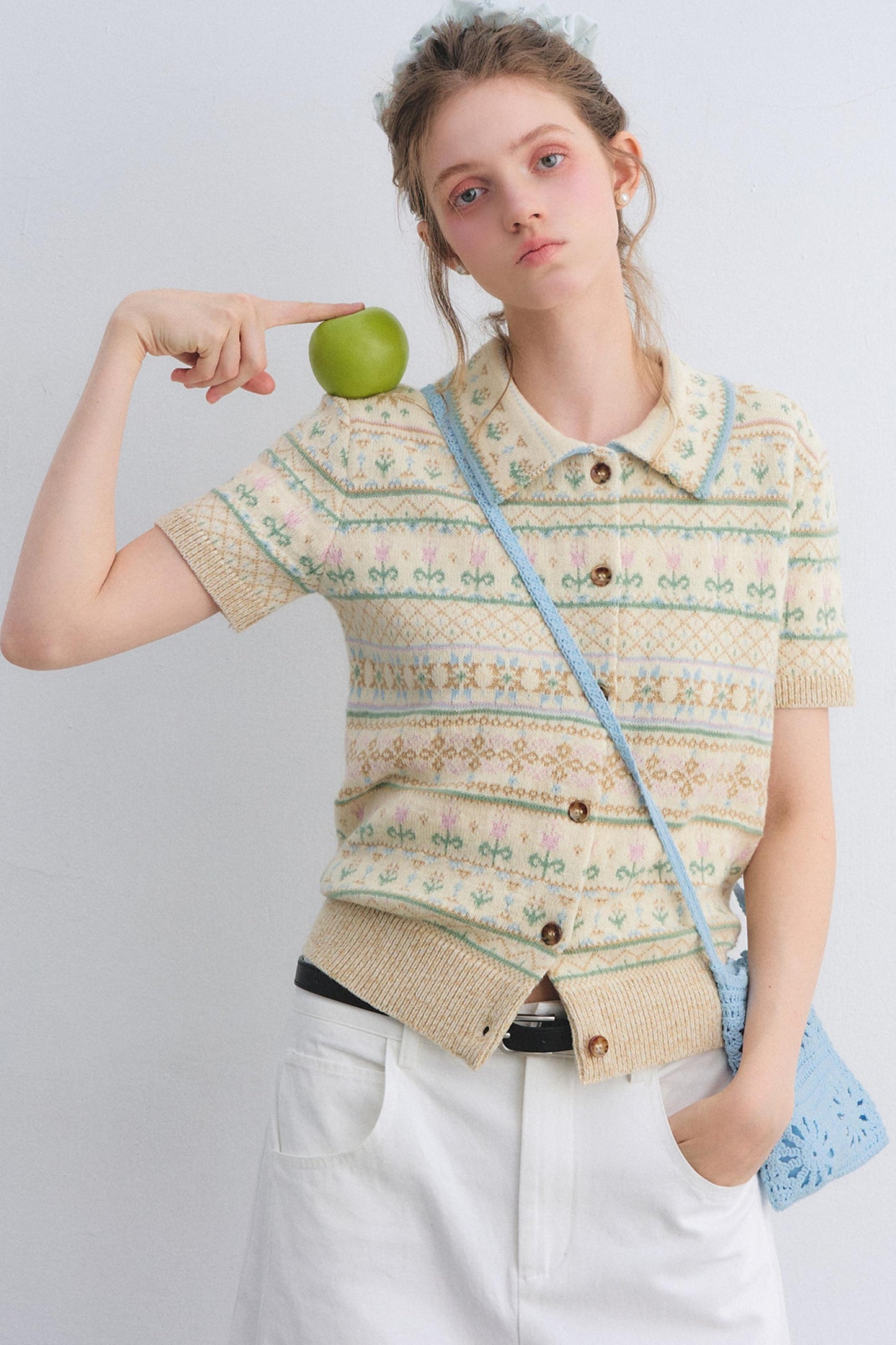 Wool Blend Fair Isle Top