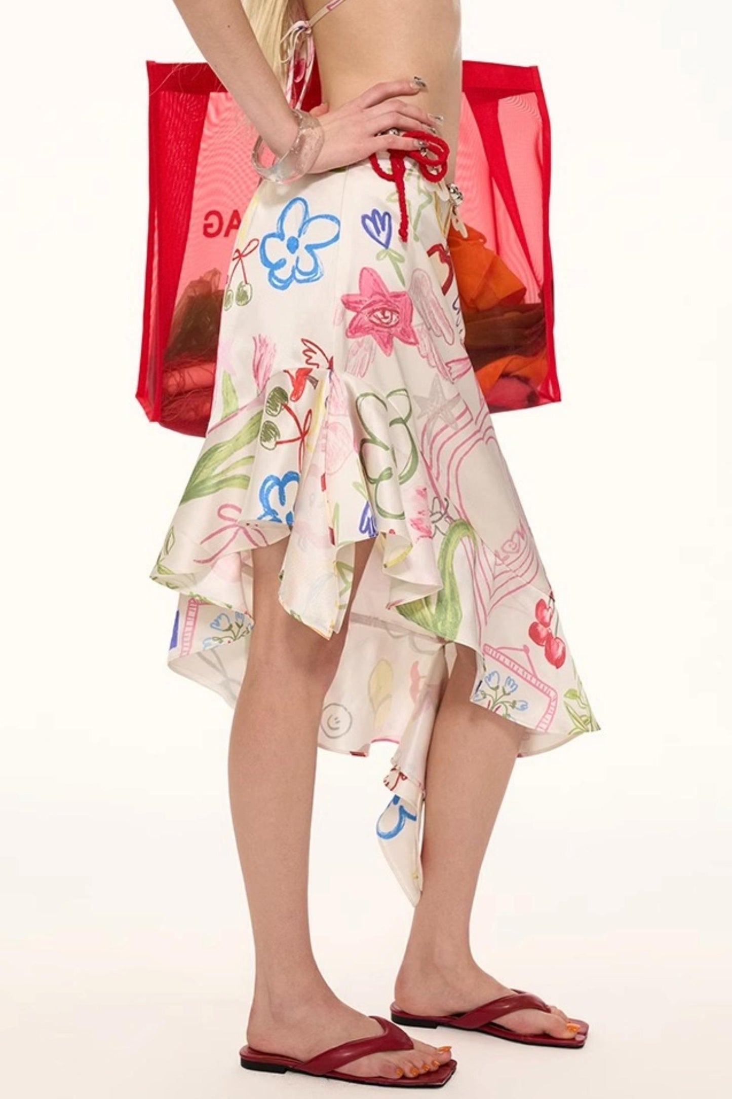 Seaside Graffiti Bustier Skirt Corset Set-Up