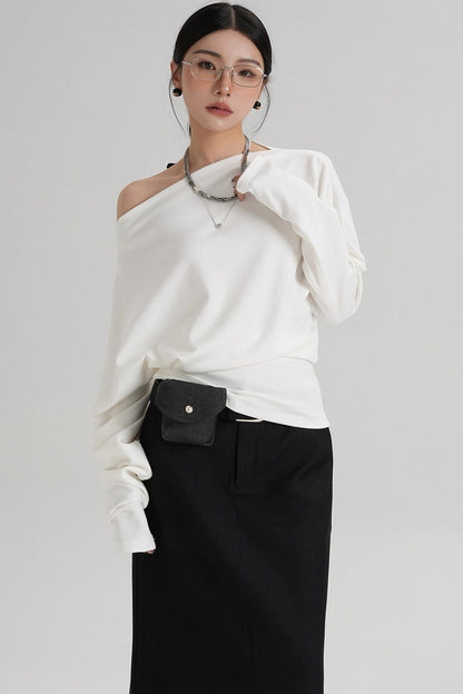 Temperament Shoulder T-shirt