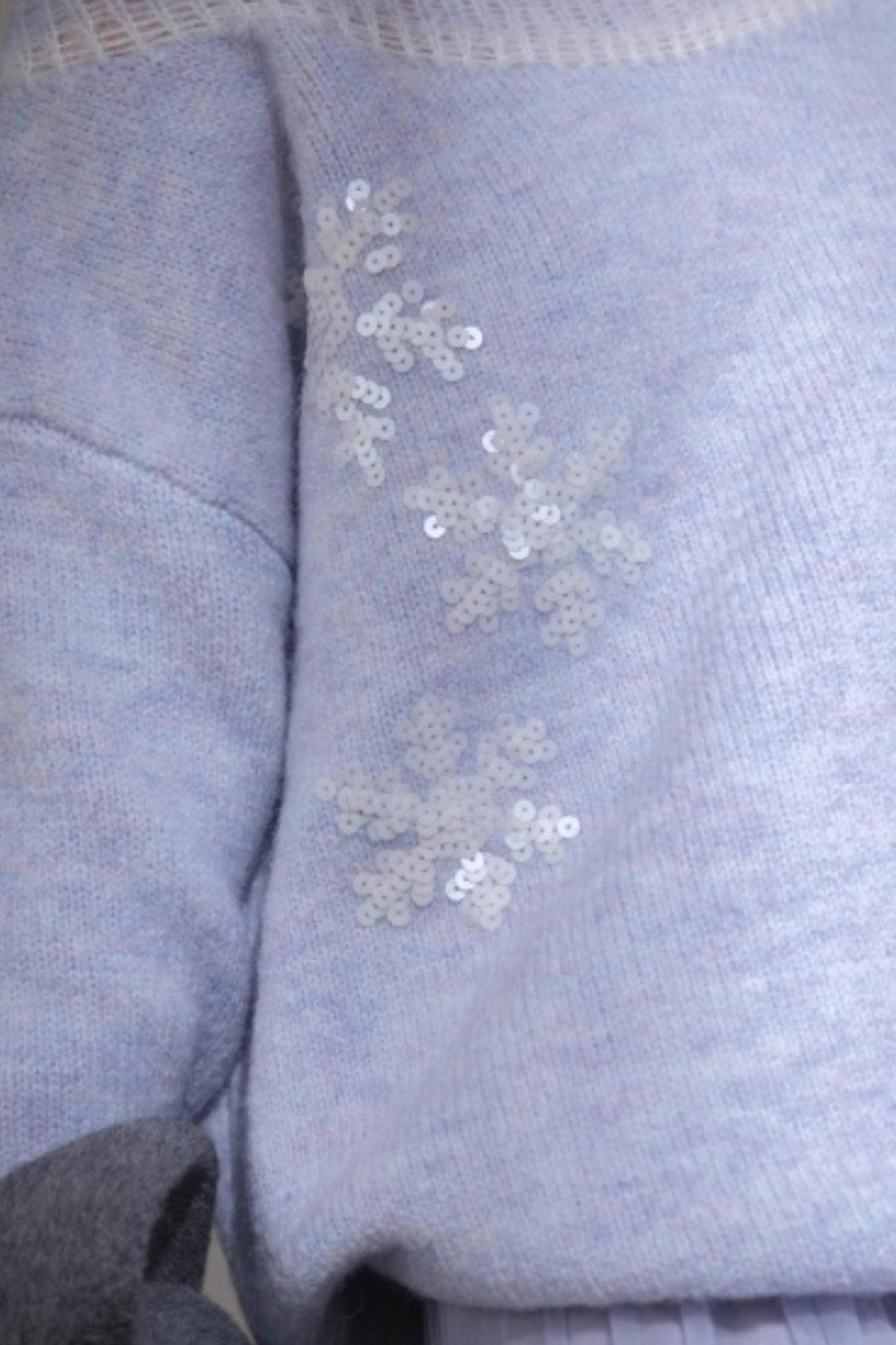 Snowflake Sequin Pullover Sweater