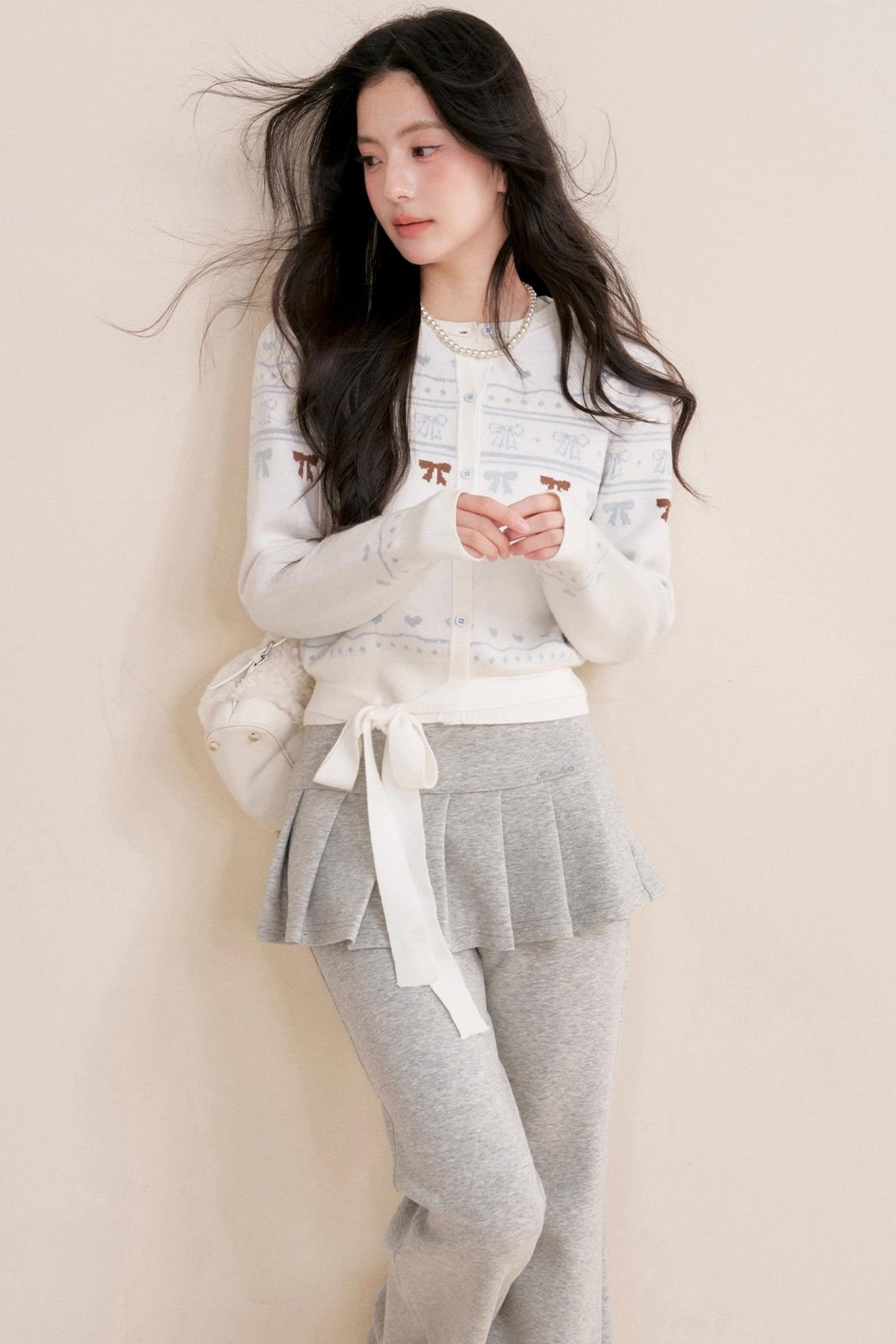 Pure Hand-Painted Jacquard Crew Neck Sweater