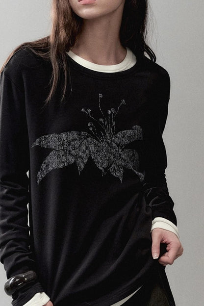 Floating Floral Crewneck Top