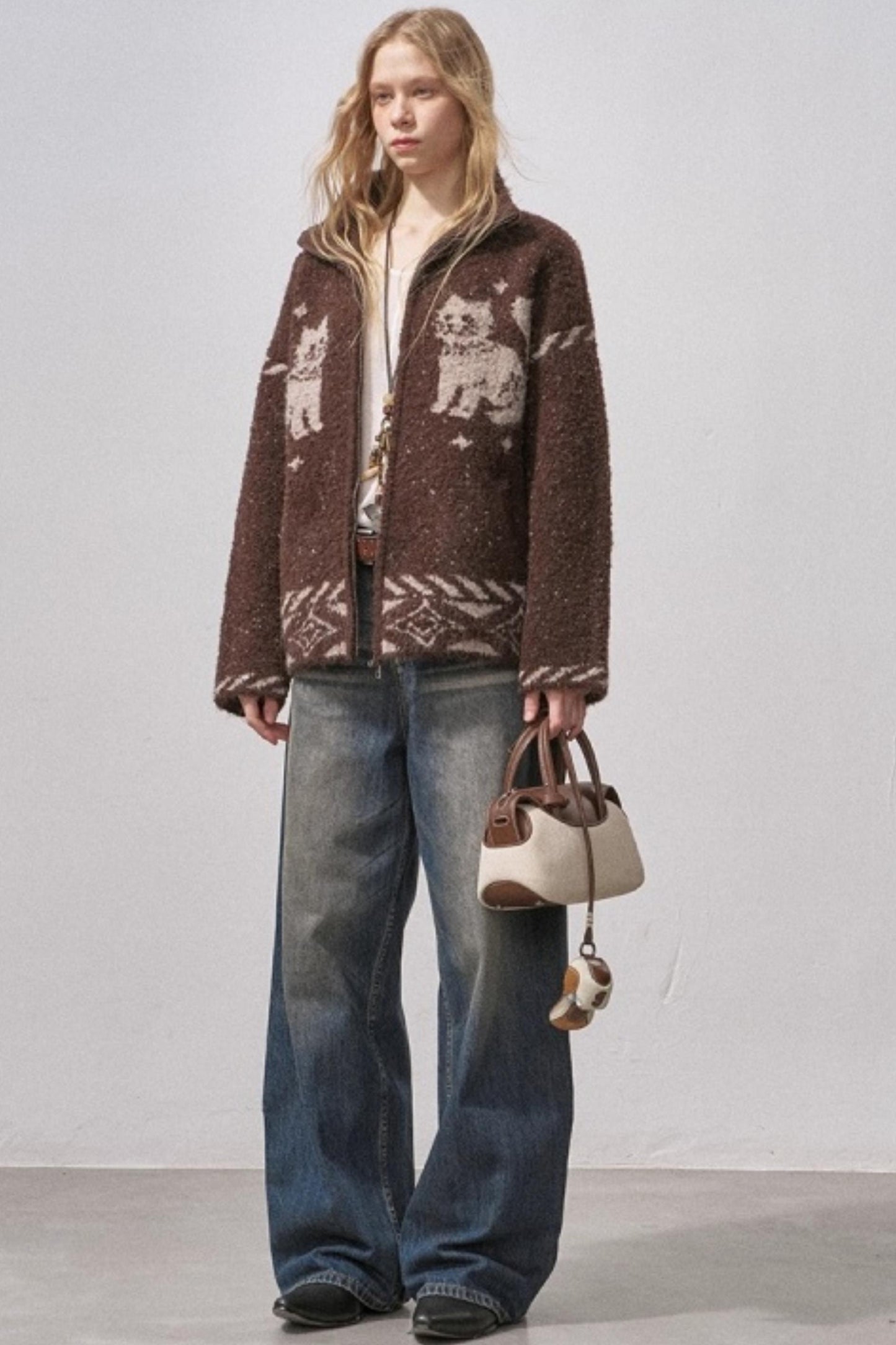 Star Kitty Jacquard Cardigan