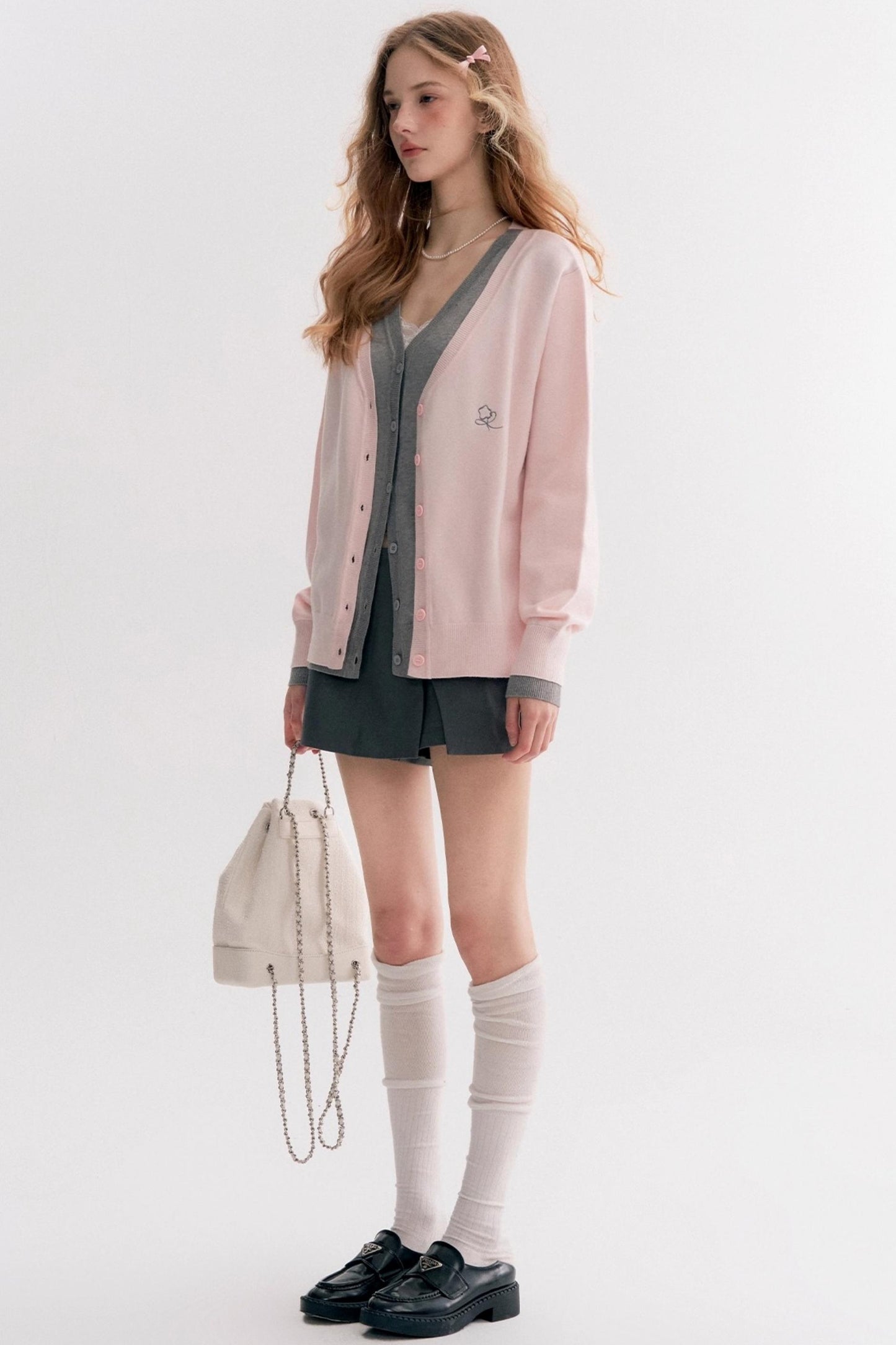 Soft Pink V-Neck Sweater
