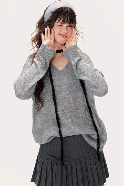 Cut-Out Knitted Sweater