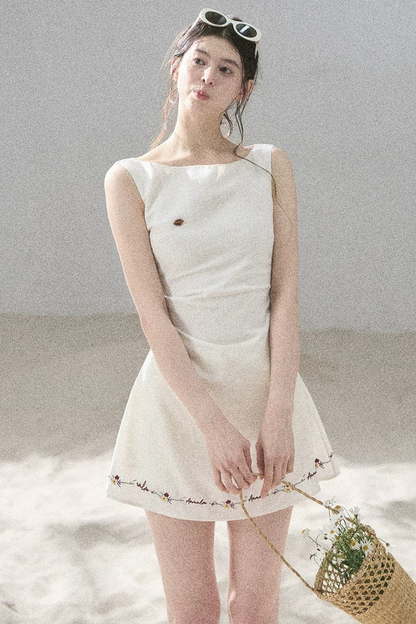 French Embroidery A-Line Dress