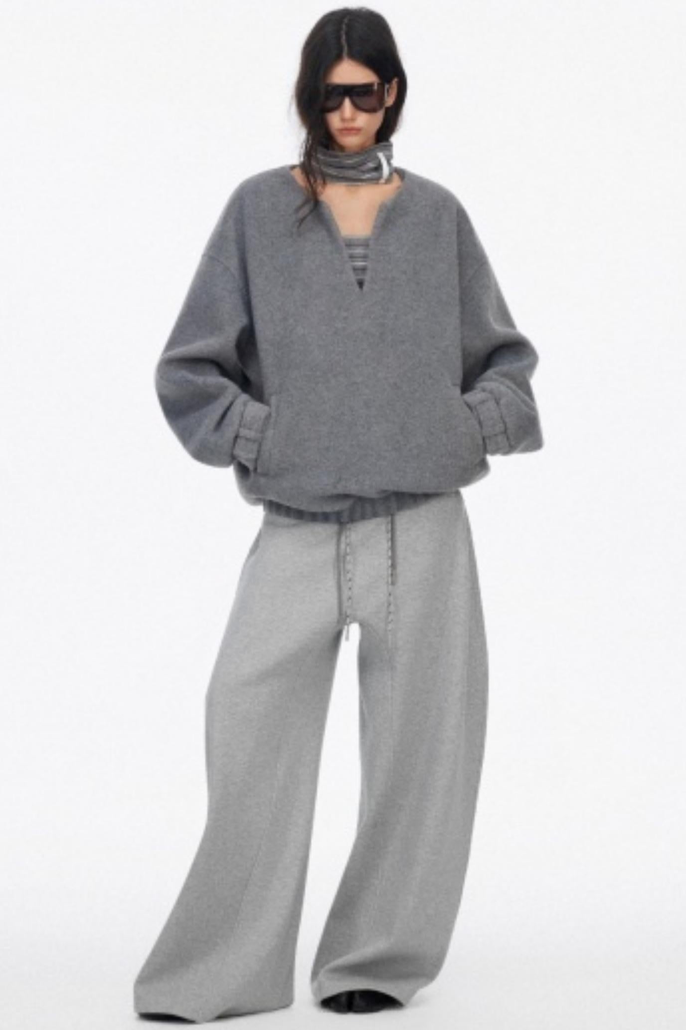 Classic Wide-Leg Fleece Sweatpants