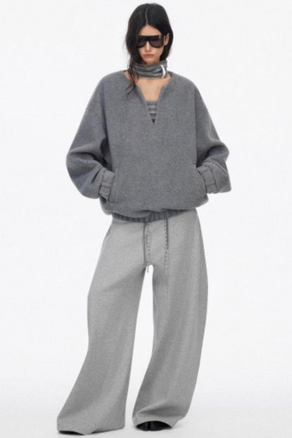Classic Wide-Leg Fleece Sweatpants