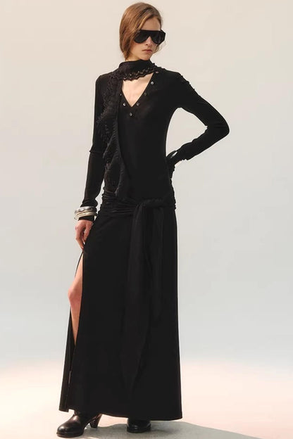 Spitzenkleid mit Schlitz