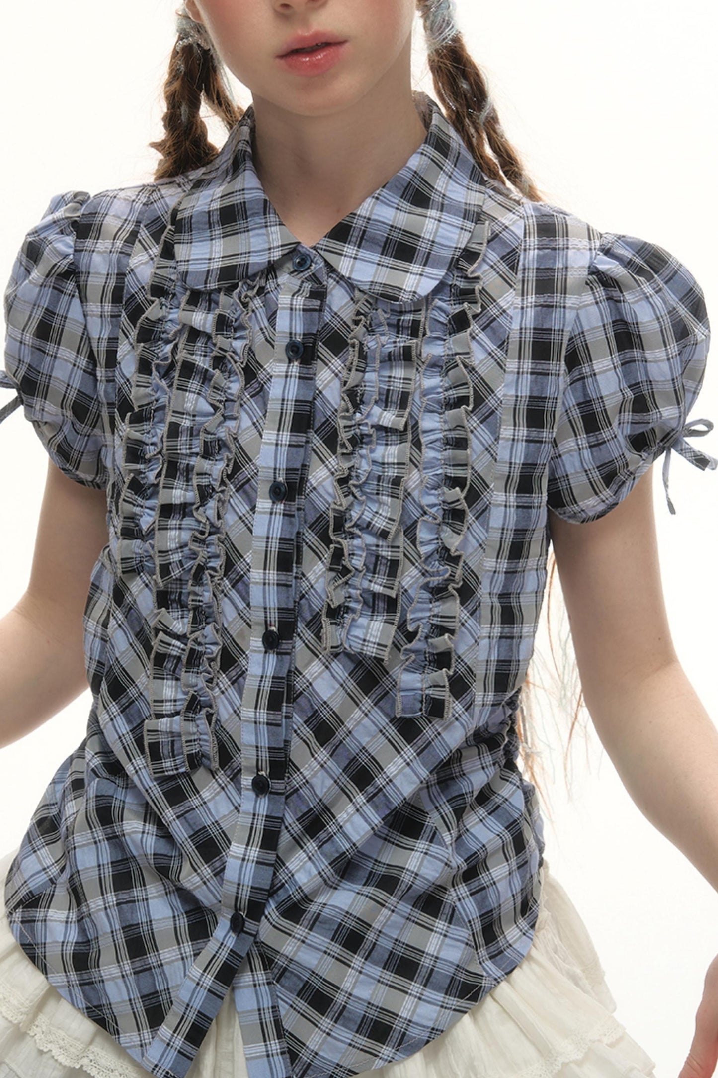 Plaid Lace Summer Shirt