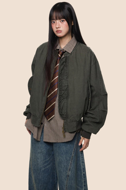 Vintage Distressed Baseball Jersey Jacket