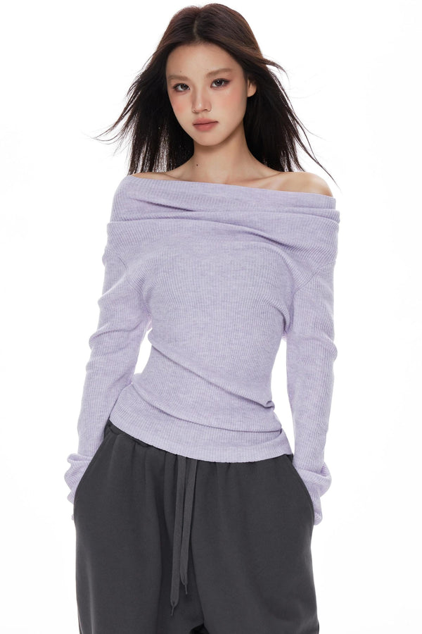 One-Shoulder Knit Sweater