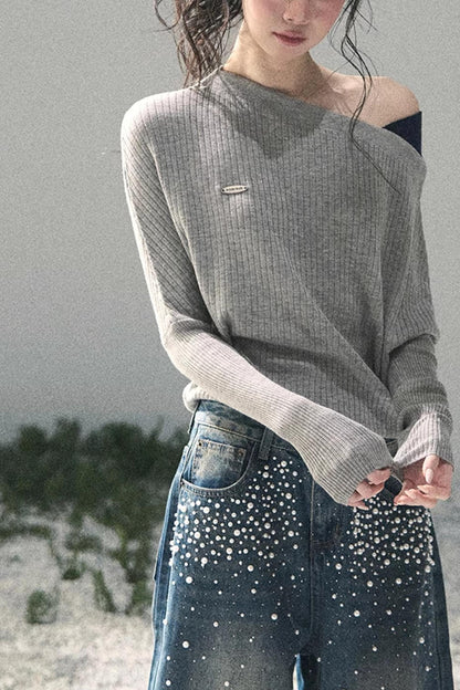 The Ashes Schulterfreies Strick-Oberteil