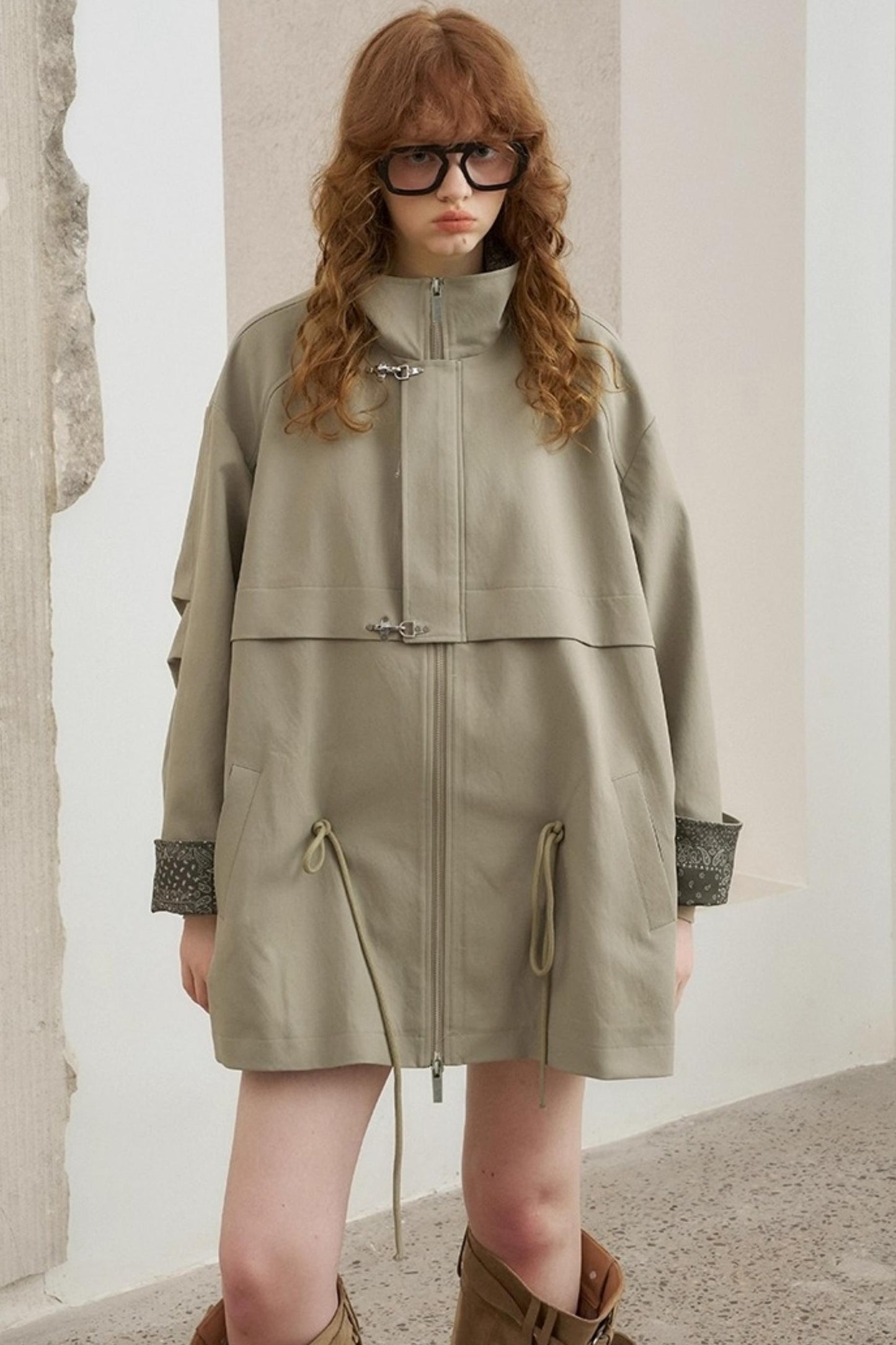 Cashew Flower Trench Coat