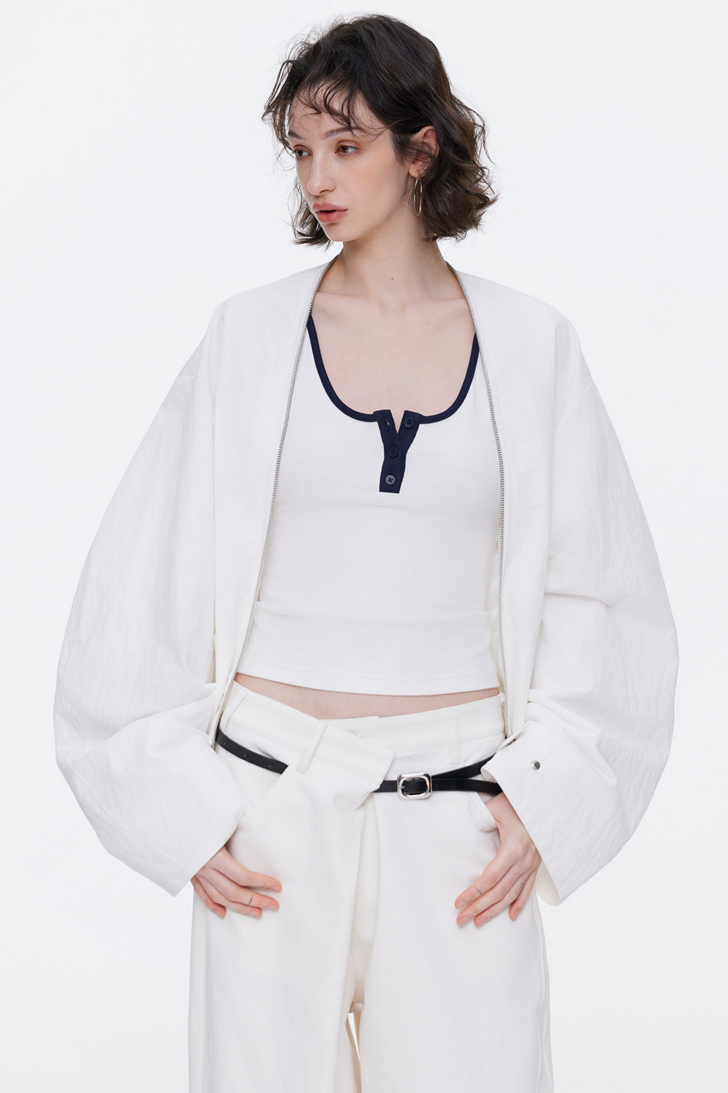 Simple Pleated Cocoon Coat