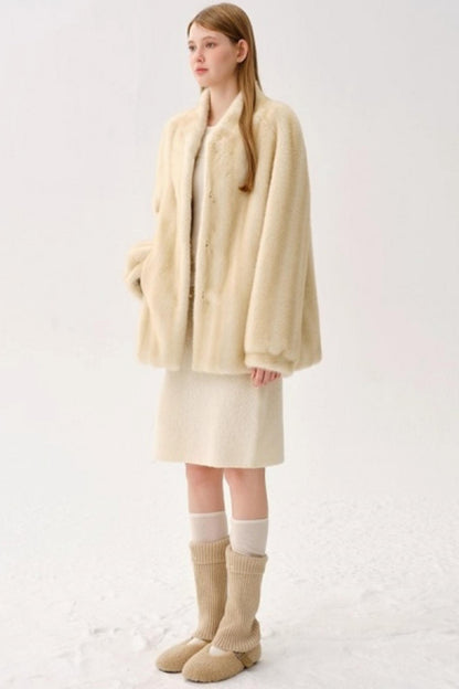 Retro Wool Blended Cardigan Set-Up