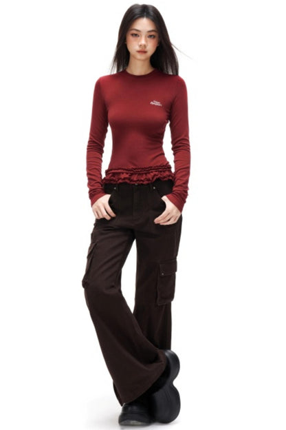 Retro Embroidered Rivet Pants