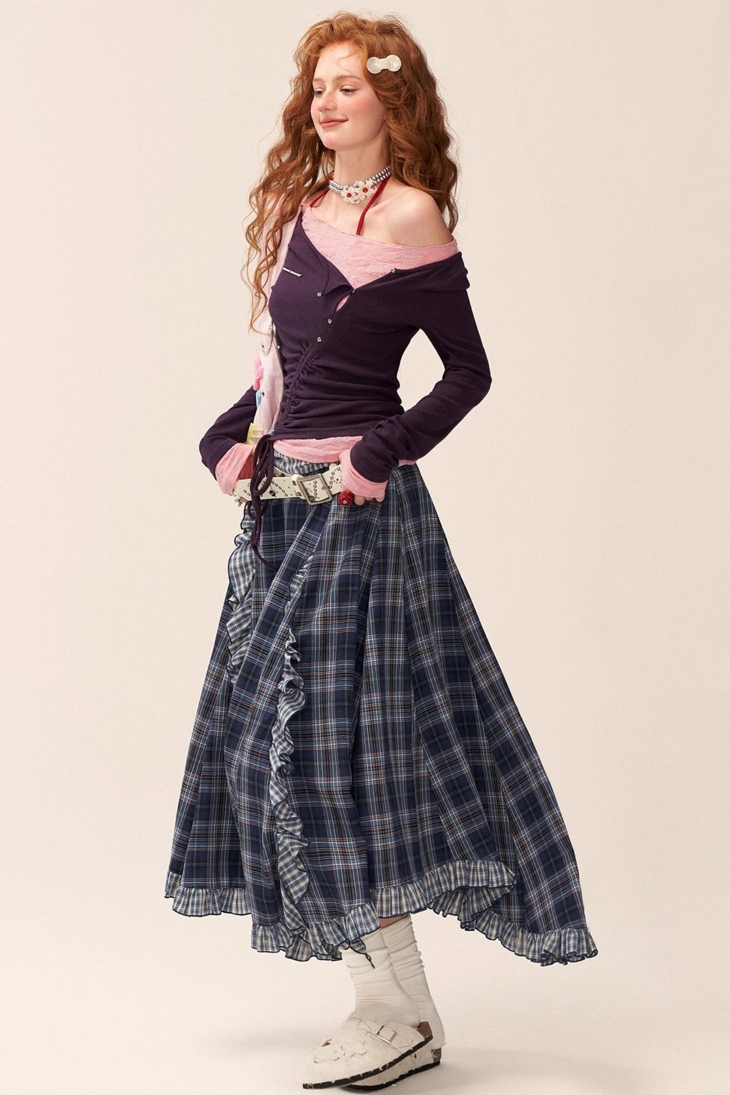 Slim Lace Sleeve T-Shirt