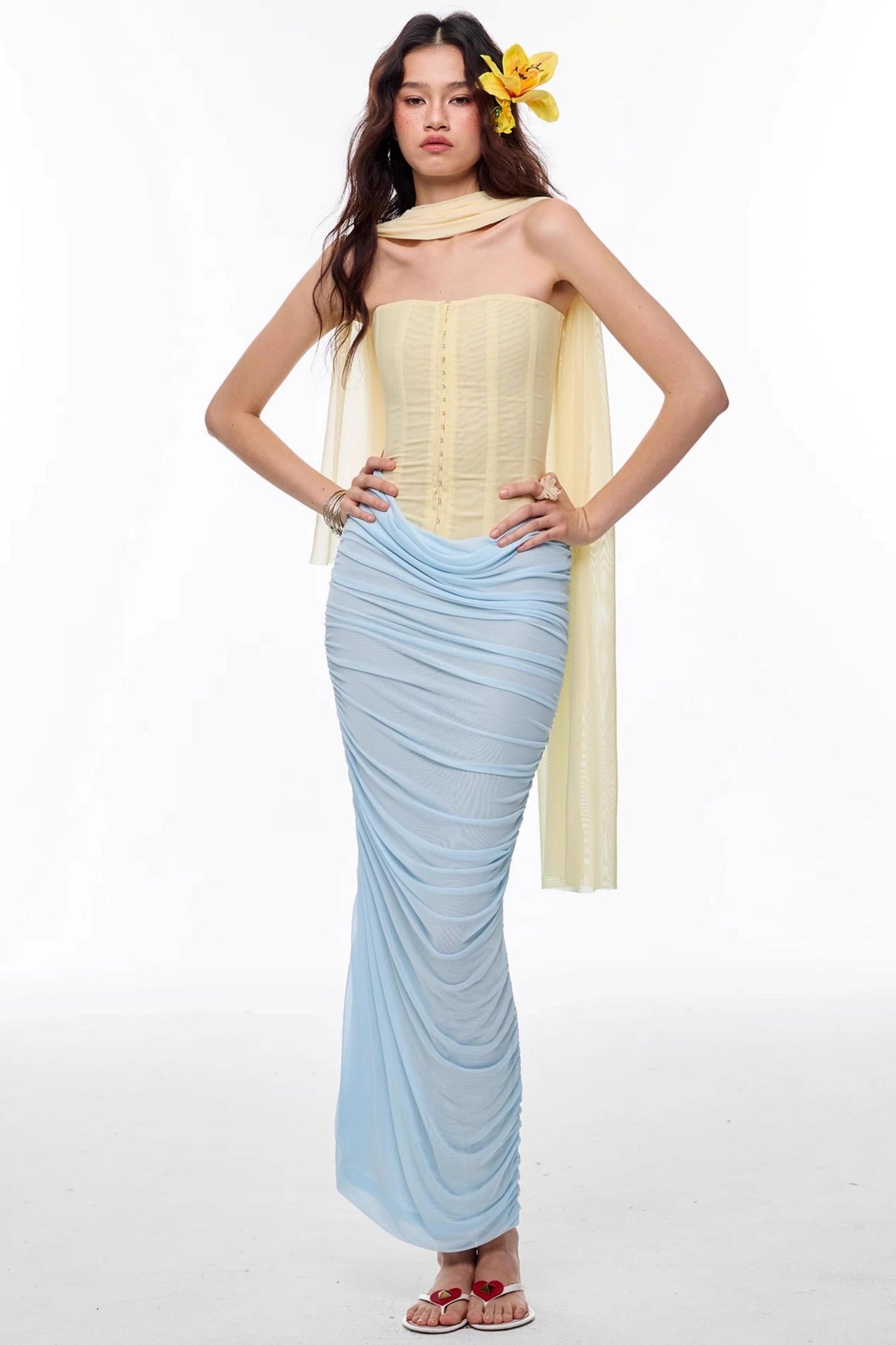 Spring Herringbone Corset Dress